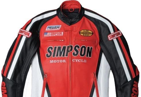 SIMPSON レザージャケット　バイクジャケット　Lサイズ SIMPSOM 本革レザージャケット Lサイズ SIMPSOM 本革レザージャケット