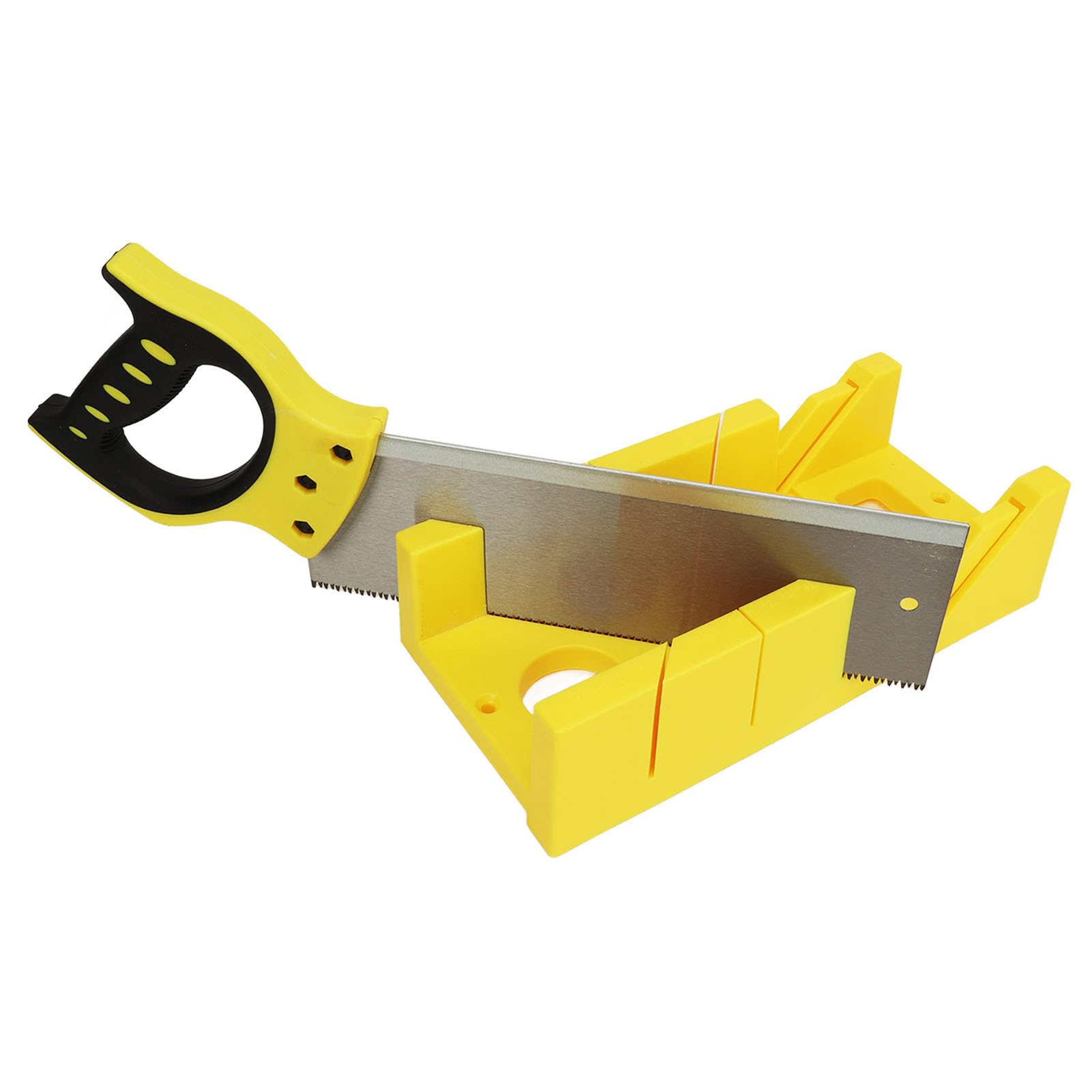 Sierra Ingletadora Multiángulo con Portátil y Ranuras Angulares para un Corte Preciso Caja de Ingletes de Plástico de 12 Pulgadas Ideal para Proyectos de Bricolaje