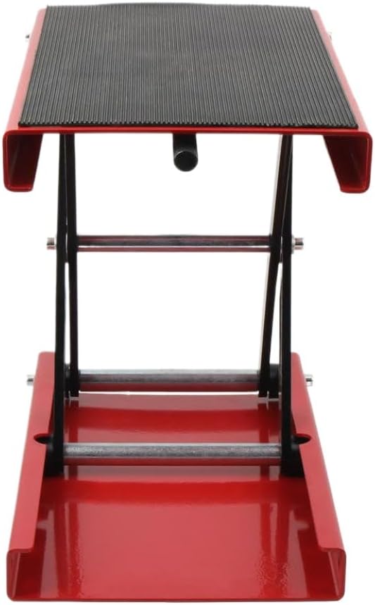 Motorcycle Scissor Lift Jack 1100 LBS with Wide Deck and Pin Steel Repair Tools Compatible with Motorcycle