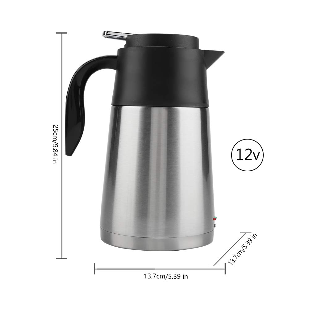 Czajnik Annadue, ekspres do herbaty, przenośny, szybko wrzący kocioł ze stali nierdzewnej 12 V / 24 V 1300 ml, do samochodów ciężarowych, kempingów (samochód 12 V)