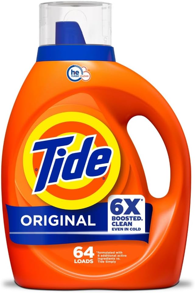 Laundry Detergent Liquid, Original Scent, HE Turbo Clean, 64 Loads