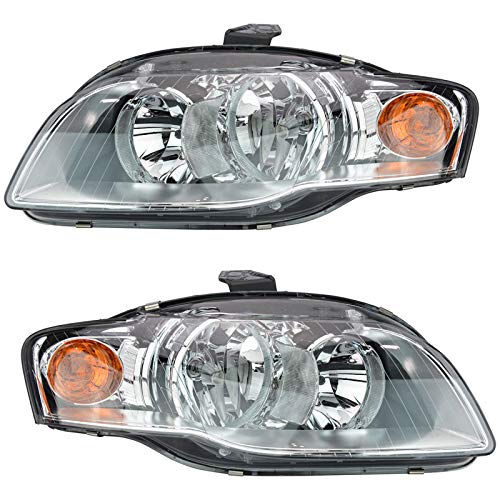 Image of TRQ Headlight Assembly Set AU2502128 AU2503128 Compatible with 2005-2009 Audi A4 A4 Quattro 2007-2009 S4
