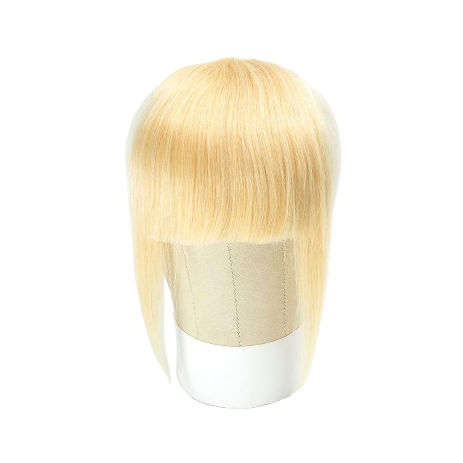 Gefälschter Pony Echthaar-Pony, 3 Clips in Schwarz, stumpf geschnittenes Fransen-Haarteil, natürliches Schwarz-Blond-Bang, 20,3 cm Clip-in-Haarverlängerungen, Braun Pony-Haarspangen-Verlängerungen(#61