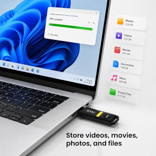 Image of EVM EnX 64GB USB 3.2 Gen 1 Flash Drive | Exceptional 120MB /s Read| Sturdy Premium Metal Body | Convenient Integrated Key Loop | Laptop Desktop Smart TV Car Stereo | 10 Years Warranty (ENX /64GB)
