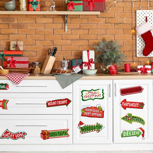 Vinilos decorativos Mfault Christmas Whoville 35x12 pulg miniatura 5