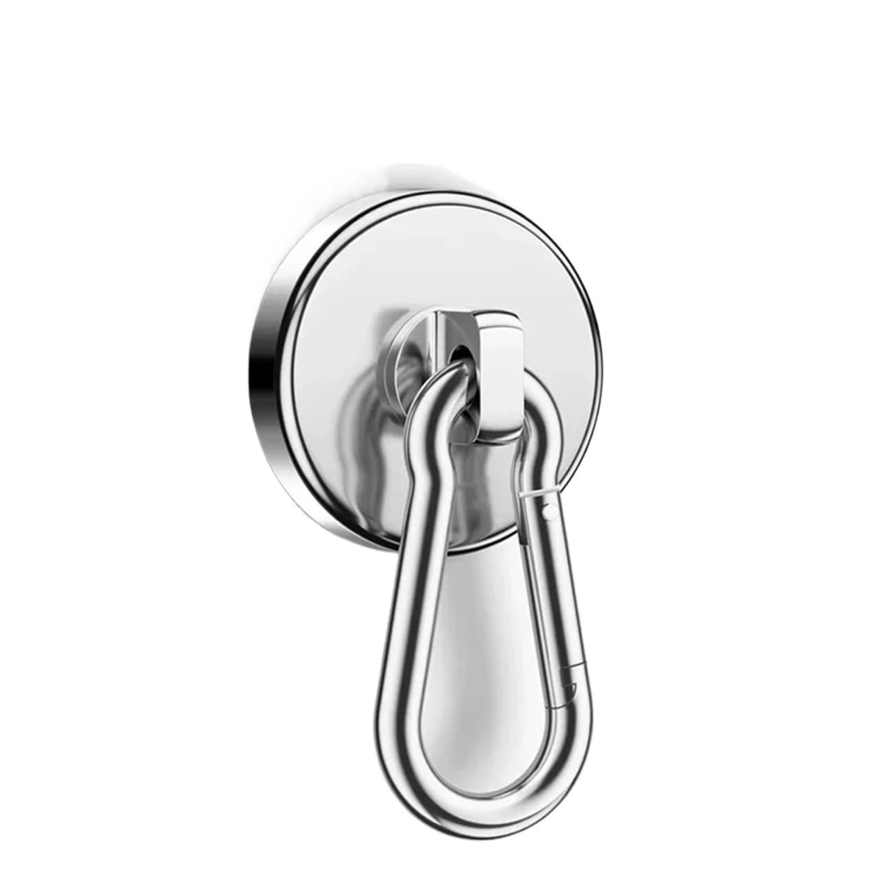 Ganchos magnéticos fuertes, gancho magnético de neodimio de alta resistencia con mosquetón giratorio, succión magnética for refrigerador de cocina, 10/1 Uds.(4pcs-silver)
