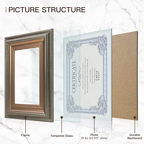 Xuanluo 8.5X11 Graduation Frames Certificate Document Frame With Tempered Glass Wood Grain Color Diploma Frames For Wall And Tabletop Brown 1 Pack #TOP1