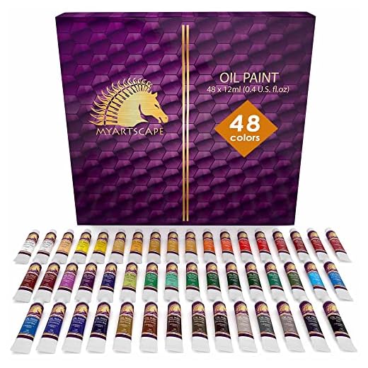 Oil Paint Set - 12ml x 48 Tubes - Artists Quality Art Paints - Oil-Based Color - Professional Painting Supplies - MyArtscape