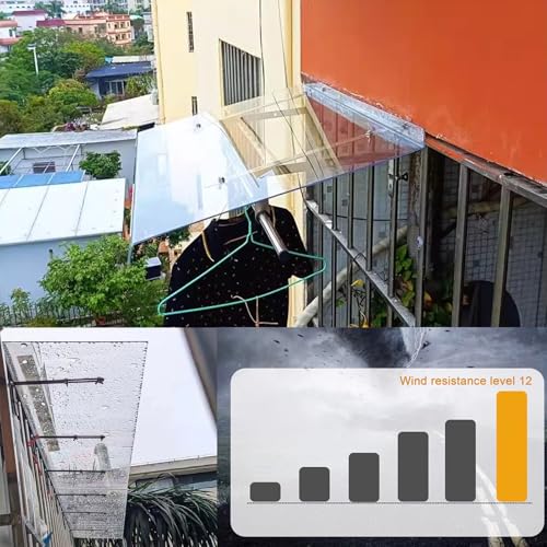 Auvent polycarbonate et acier inoxydable pour façade moderne - 4