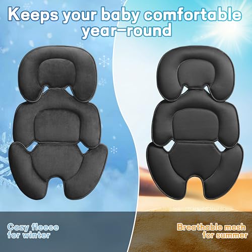 Universal Baby Seat Liner – Reversible Infant Car Seat Insert & Stroller Cushion – Head & Body Support for Newborns – All-Season Soft Pad for Swings, High Chairs, Travel – Gift-Ready, Machine Washable - Thumbnail 3