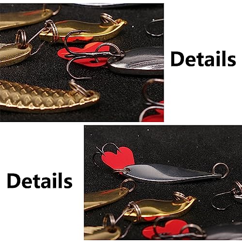 TopHomer 21 x kit de colheres de pesca, iscas duras de água salgada, colher de fundição, para truta