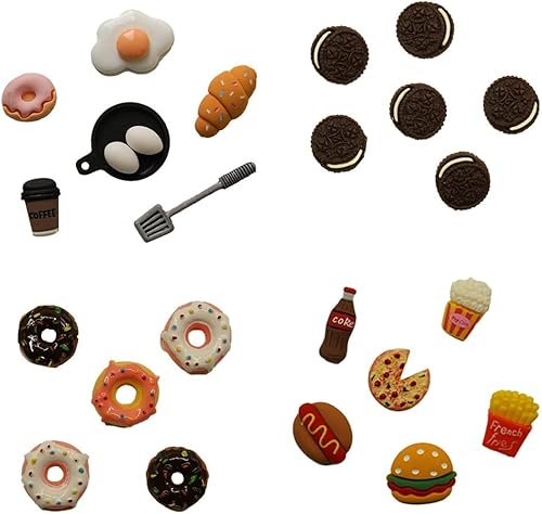 Miniatura 2 de Botones Galore - Juego de adornos con parte trasera plana, 25 resinas para alimentos y 75 accesorios, 100 piezas