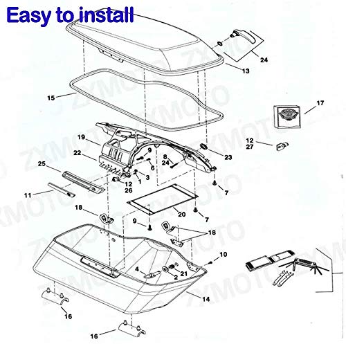 Kit Hebillas para Alforjas ZXMOTO Negro Brillante miniatura 7