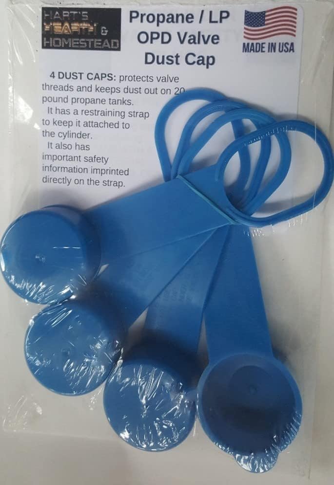 Miniatura 3 de Tapón antipolvo para válvula OPD para tanque de propano/LP; paquete de 4, fabricado en los Estados Unidos