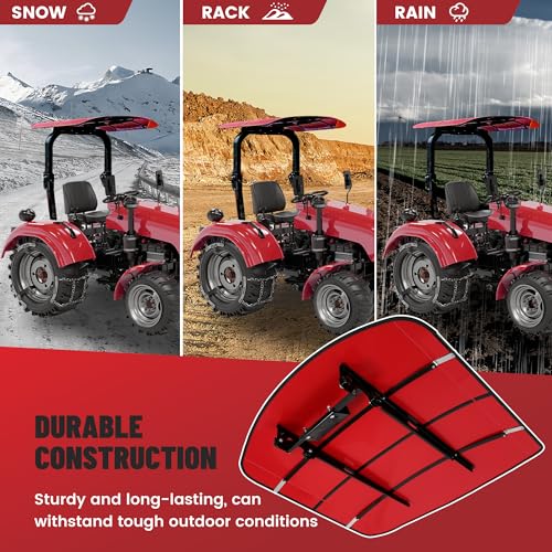 Image of ECOTRIC Tractor Canopy for ROPS 48-3 /8 inch X 48-3 /8 inch - Red Rops Canopy for