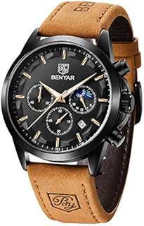 BY BENYAR Mens Watches Chronograph Stainless Steel Waterproof Date Analog Quartz Watch Business Casual Fashion Wrist Watches for Men