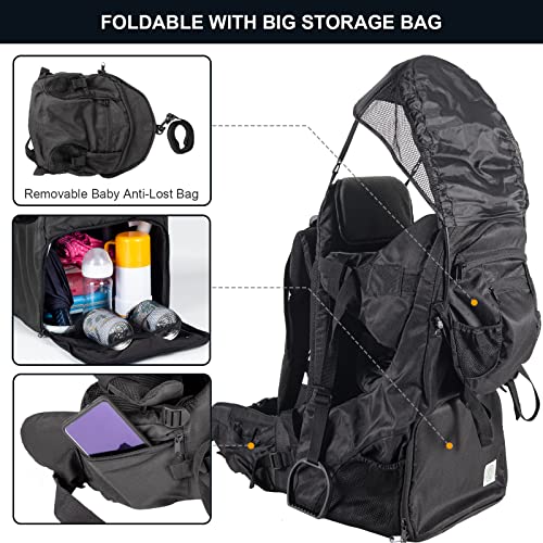 Baby-Backpack-Carrier-Safe-Toddler-Hiking-Backpack-Carrier-Camping-Child-Carriers-with-Rain-Cover-Child-Kid-Sun-Shade-Large-Storage-Space-Insulated-Pocket-Adjustable-Padded-Child-Seat