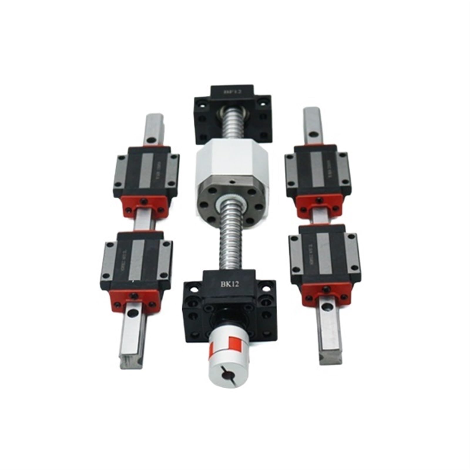 Metal Ball Screw nut end Processing 4pcs HGW15CC Slider with 2pcs HGR15 Linear Guide+1pcs SFU1605 Ball Screw of Any Length+Ball Screw Bracket BK/BF12+Coupling(1000mm)