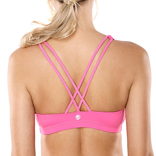 CRZ YOGA - Sujetador Deportivo Yoga Cruzados Espalda Sin Aros para Mujer Hot Pink M