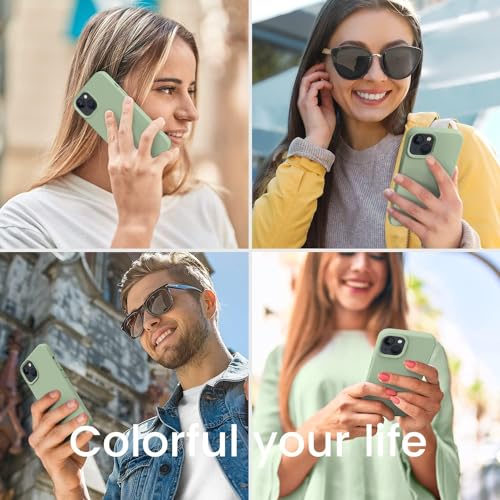 Image of MIDOS Back Cover Compatible with iPhone 14 Plus Case Liquid Silicone Full Protection Shock Proof Back Cover for iPhone 14 Plus (S Green)