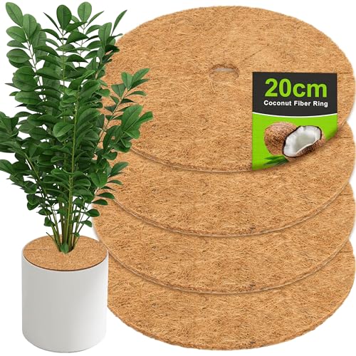 CELMAN Kokosmatte für Pflanzen - 4X Kokosscheibe, Winterschutz Wurzelschutz, Unkrautschutz für Blumentopf & Garten, Biologisch abbaubar (20 cm - 4 Stück)