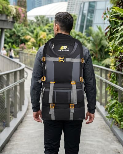 Image of ALEXA BAGS Rucksack Bags 75 Litres Travel Bag For Men Tourist Bag For Travel Backpack For Hiking Trekking Bag For Men Camping Banyan Ii With 1 Year Warranty, Green