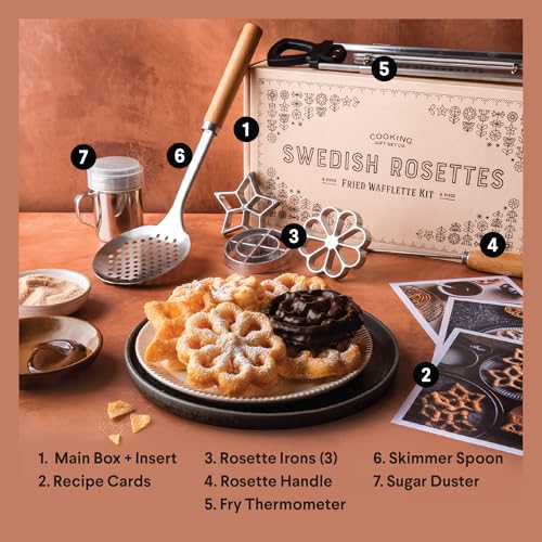 Swedish-Rosettes-Cooking-Set-Funnel-Cake-Maker-with-Traditional-Waffle-Iron-Unique-Gifts-for-Cooks-Baking-Set-Bunuelos-Cookie-Mold-Cooking-Gifts-Chef-Gifts-Food-Gift-Hostess-Gift Swedish Rosettes Cooking Set Funnel Cake Maker with Traditional Waffle Iron Unique Gifts for Cooks Baking Set Bunuelos Cookie Mold Cooking Gifts Chef Gifts Food Gift Hostess Gift