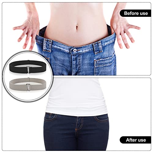 2PCS No Show Women's Stretch Belt Invisible No Show Invisible Belt Women Elastic Stretch Waist Belt With Flat Buckle4