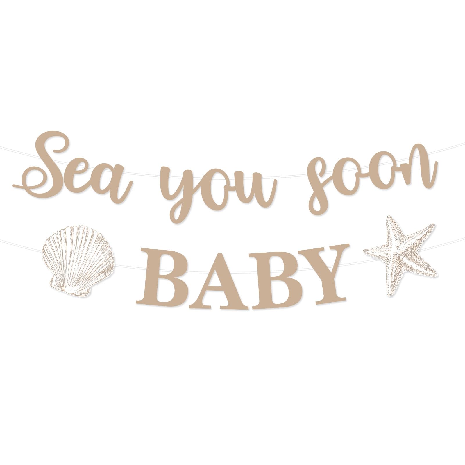 Sea You Soon Baby Banner Ocean Animals Welcome Boy or Girl Banner