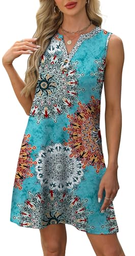 Image of XIEERDUO Summer Dresses for Women 2026 Beach Vacation Clothes V Neck Button Sundresses with Pockets