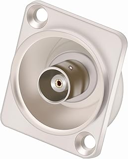 10 unids/lote BNC chasis Panel montaje BNC hembra Jack soldadura RF conector de cable Coaxial Color negro (Size : Silver)