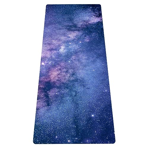 Fiita Travel Yoga Mat, Non Slip Exercise Suede Rubber Mat with Carry Bag, Lightweight, Foldable, for Hot Yoga, Bikram, Pilates, Barre, Sweat (72'' x 24'' x 1.5mm Thick)