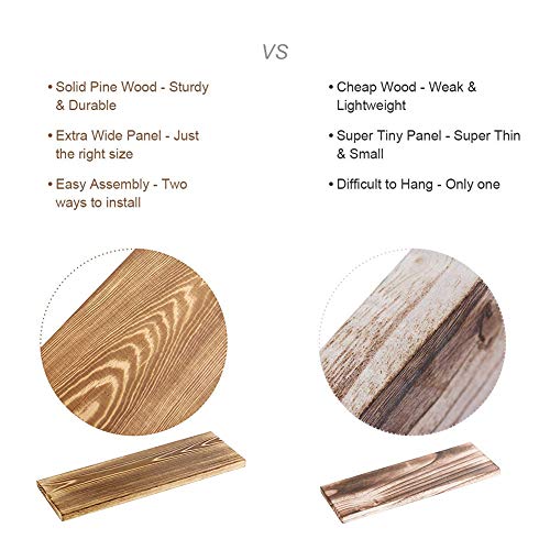Tablettes flottantes murales Li-HIM ensemble de 3 étagères en bois massif rustique pour mur - 7
