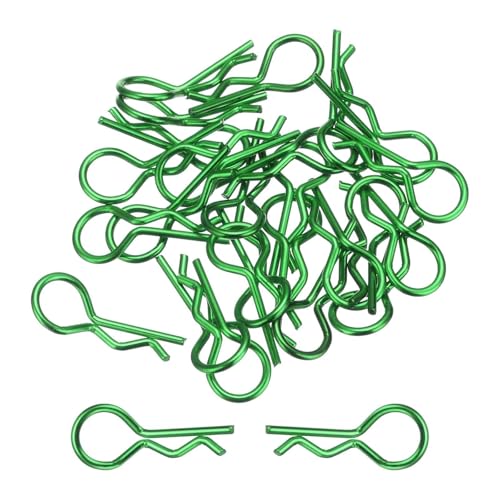 Image of DMiotech 25Pcs Body Clips Bent RC Car Shell Clip Model Car R Pins Green Universal Shell Replacement Parts for 1/10 Scale RC Car