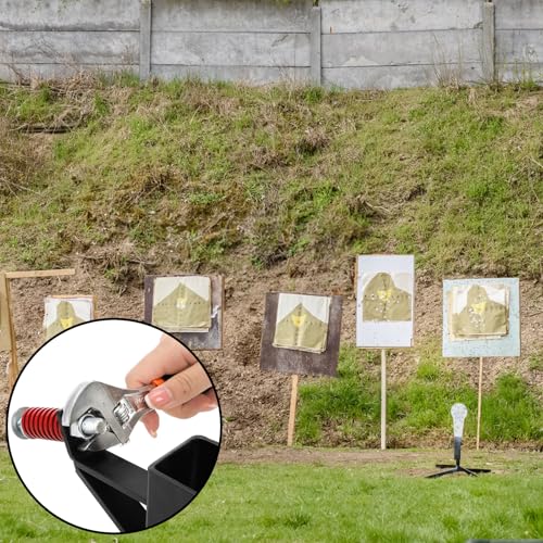 ZENFUN 2 Set 2 Sets Steel Target Hanger, Heavy Duty Stand Base, AR500 Shooting Stand Brackets Target Holders for Shooting, Gong Conversion Adapter for Range, Indoor by ZENFUN - Image 7