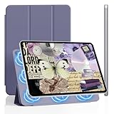 Fin et stable : le design léger de l'étui de protection pour iPad Air 5ème génération est facile à transporter, et la couverture avant à trois volets peut également être utilisée comme un support stable pour visualiser, taper et dessiner