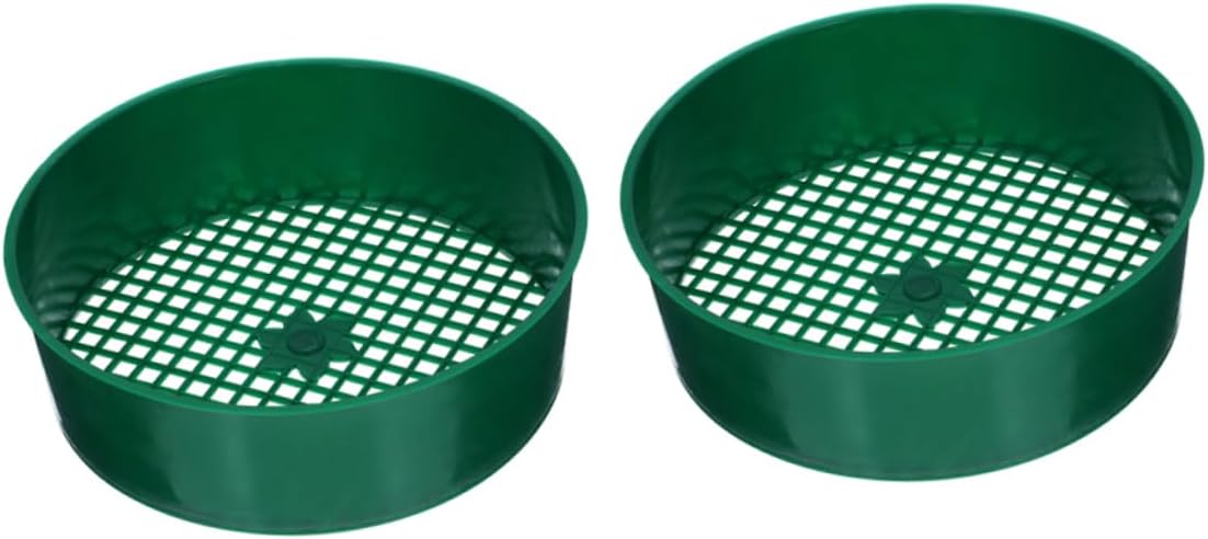 2Pcs Multi Use Garden Soil Sifter Durable Sifting Tool for Efficient Planting Soil Filtration for Gardening and Beach Play