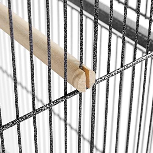 costoffs Large Bird Cage Parrot Cage Metal Budgie Cage Cockatiel Cage Bird Aviary with Rolling Stand Pet Home for Conures Parakeets Lovebird Black