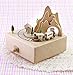 Wooden Musical Box Featuring Mountain Tunnel with Small Moving Magnetic Train | Plays 