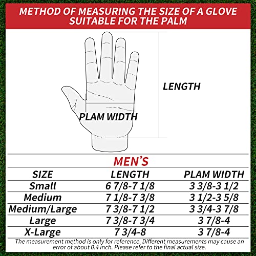 Wosofe Men’s Golf Gloves Left Hand Soft Leather Excellent Grip Breathable Comfortable Fit All Weather With Golf Tee And Divot Repair Tool(M/Large) #TOP6