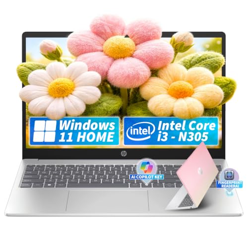 Image of HP Laptop for Students and Business, Intel 8 Core i3-N305 Processor, 8GB RAM, 256GB PCIe SSD, 15.6 inch FHD IPS Micro-Edge Anti Glare Display, Fingerprint Reader, Webcam Privacy Shutter, Win 11 Home, Pink