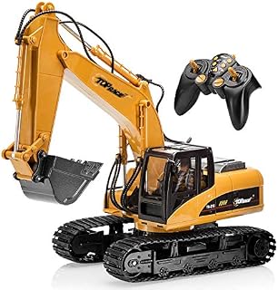 Top Race 15 Channel Full Functional Remote Control Excavator Construction Tractor, Excavator Toy