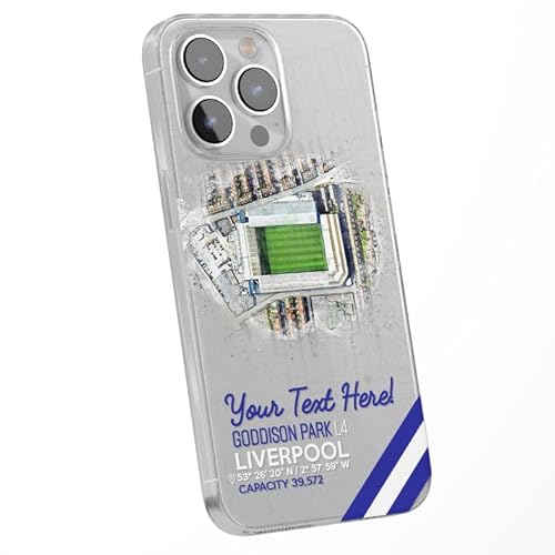 SmartGiftShop Personalised Phone Case Cover Football Team Goodison Park Stadium Everton Customised Water Colour Effect for iPhone 16 15 14 13 12 11 United Range - Any Stadium Any City