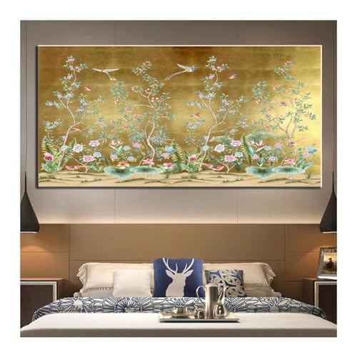 Affiche oiseaux et plantes d'Asie pour sublimer un salon zen
