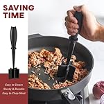 Meat Chopper, Hamburger Grinder, Premium Heat Resistant Smasher for Ground Beef, Burger Grinder Nylon Potato Mix Tool-Black - Image 4