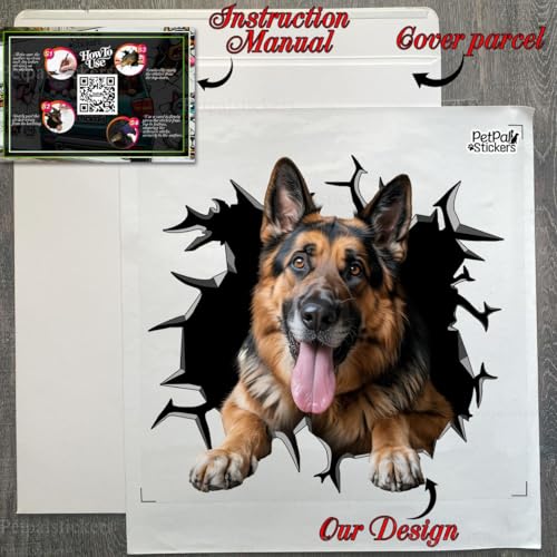 Image of Cute Dog Stickers for Car Window Decals Waterproof Funny Sticker (German Shepherd Car Stickers)