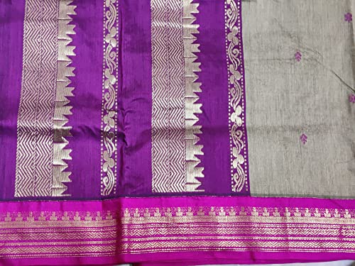 HerClozet purple gadwal silk saree in soft silk – image 6
