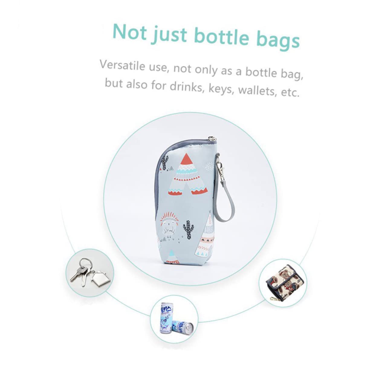 Toyvian 4pezzi Borsa Termica Per Bottiglie Di Latte Con Design Cerniera Accessorio Portatile Per Passeggini Isolamento Efficiente Per Ragazzo Ragazza Adatta Maggior Delle Bottiglie Sul