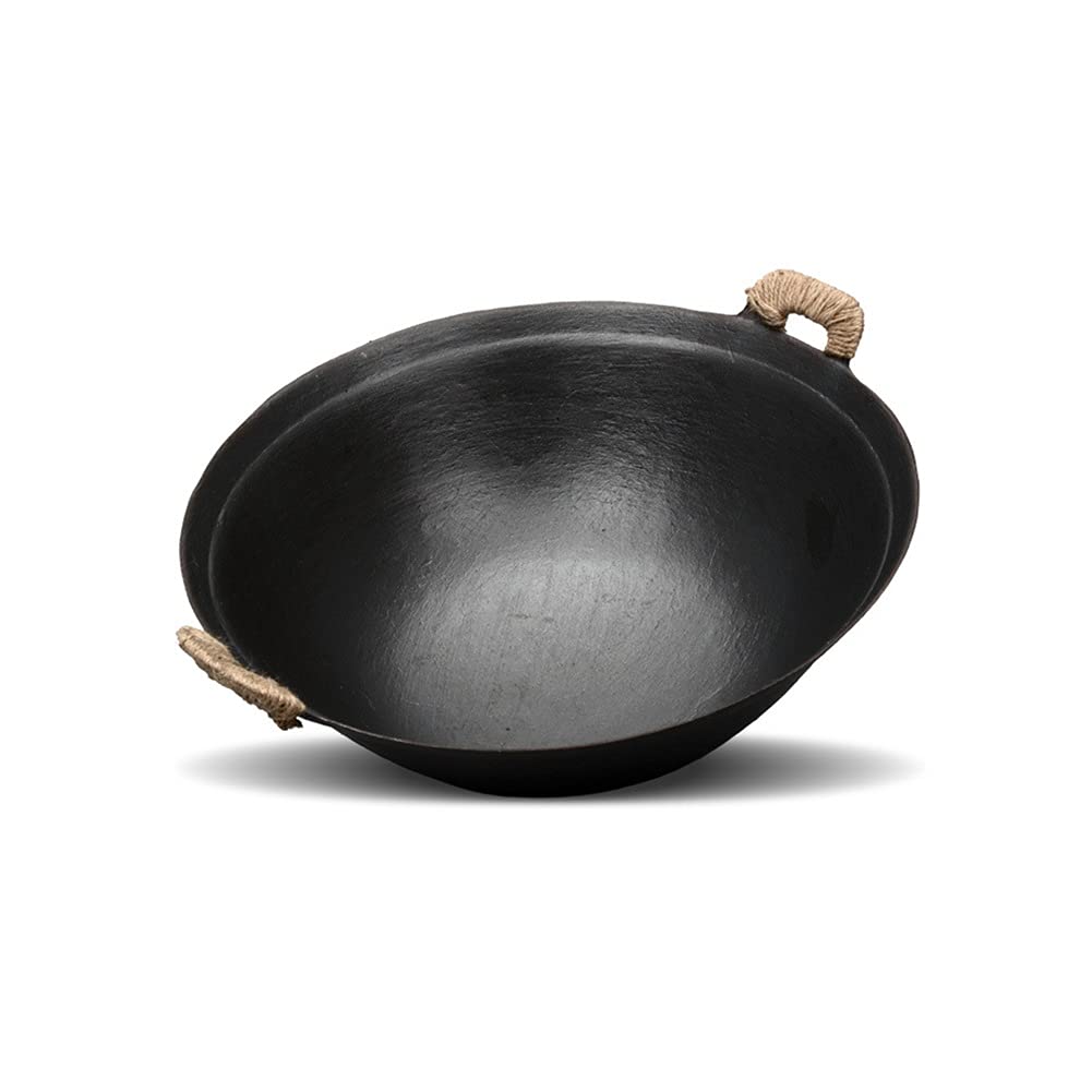 YNIYUJKL Iron Wok Cooking Pots Pans Wok Fry Pan Binaural Wok Uncoated With Helper Handle Old Fashioned Home Wok,34Cm/13.3In,size_name-34cm/13.3in