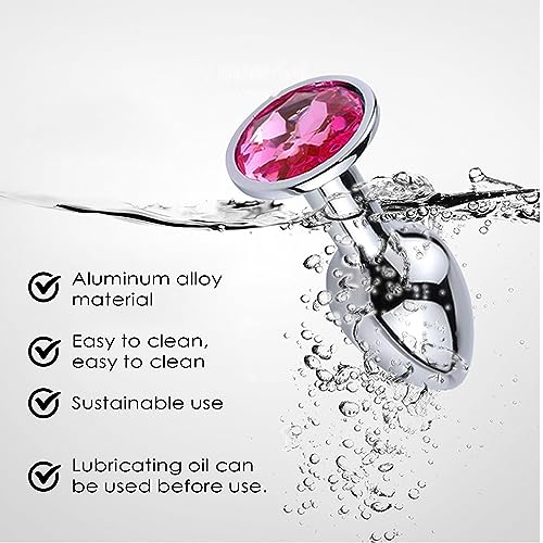 halercay 3 Stücke Klein Medium Groß Metall Analplug Set mit Kristall Diamant Sex Spielzeug,Buttplug Anal Butt Plug,für Frauen Männer Paare Anfanger für Frauen Männer Plug Metall Set (Dunkellila)